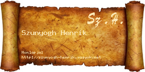 Szunyogh Henrik névjegykártya