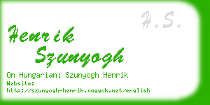 henrik szunyogh business card